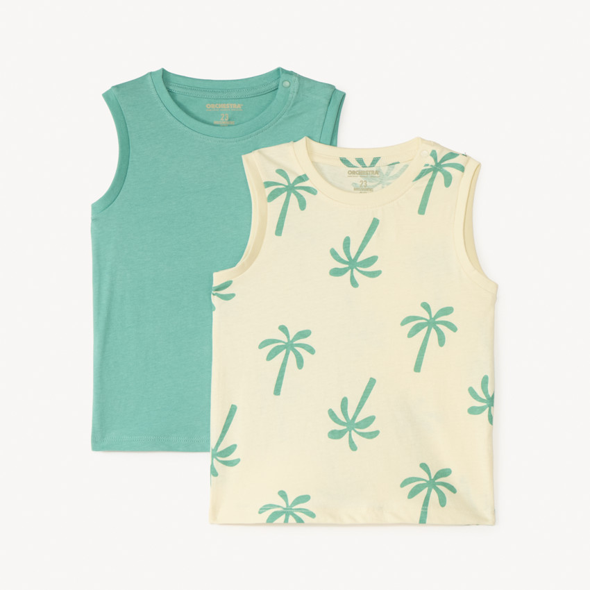 Lot de 2 débardeurs motifs palmiers pour bébé garçon
