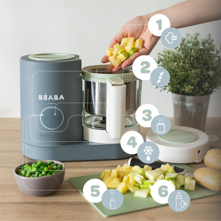 Babycook Néo robot cuiseur bébé 6 en 1 made in France gris mineral 