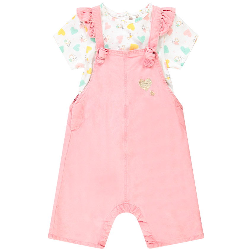 Ensemble salopette + t-shirt pour bébé fille 