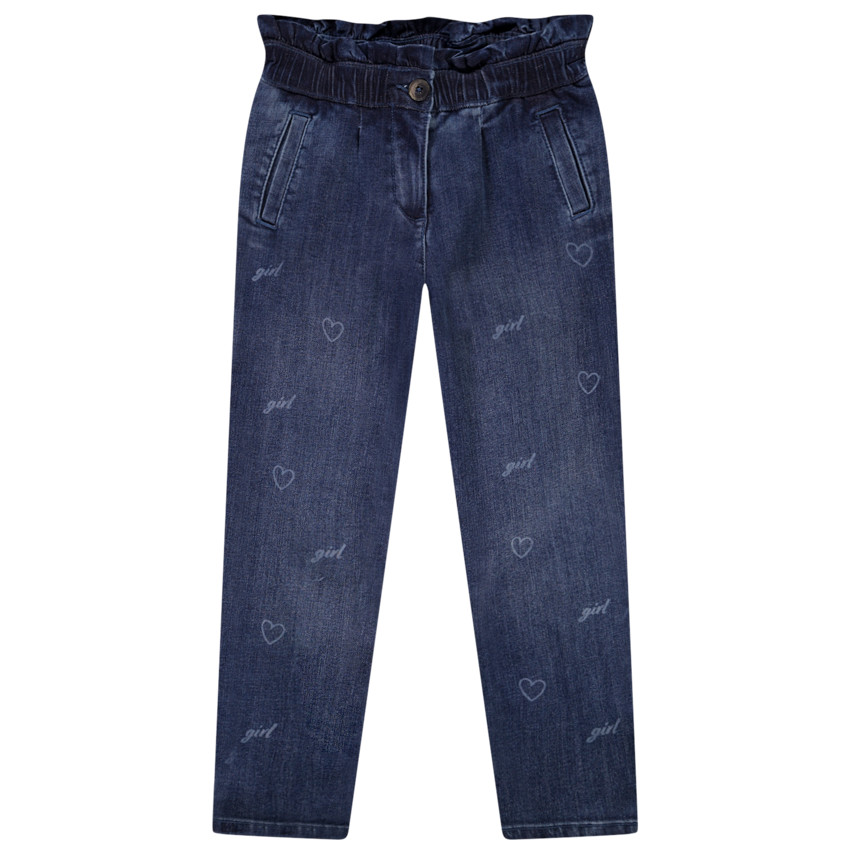 Jeans paperbag denim imprimé pour fille 