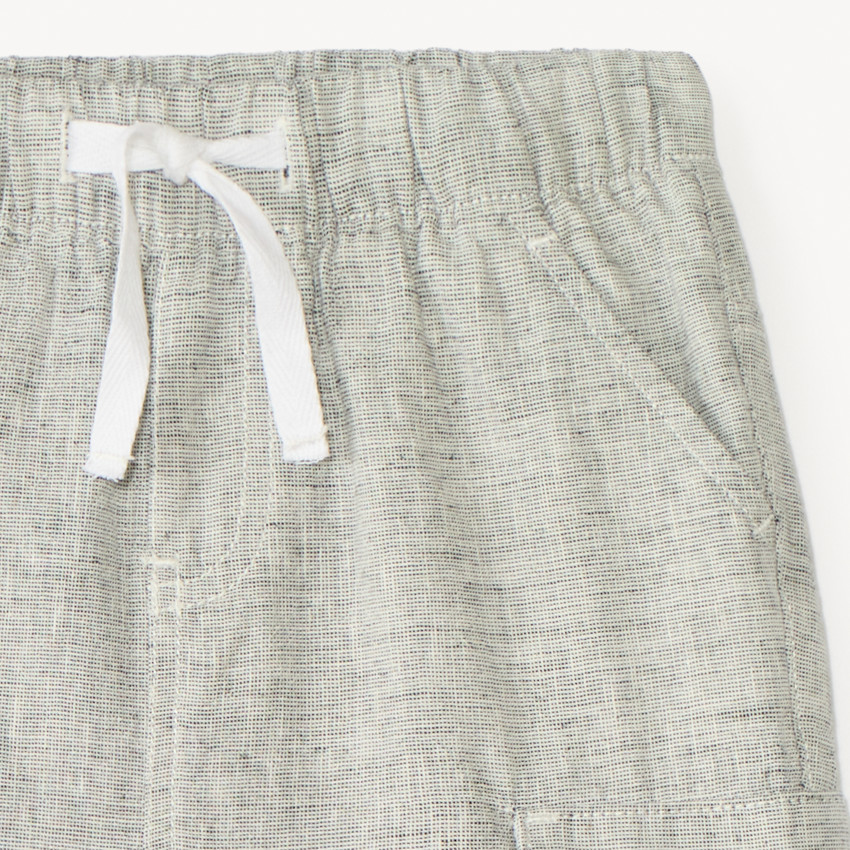 Bermuda style cargo uni en toile pour bébé garçon 