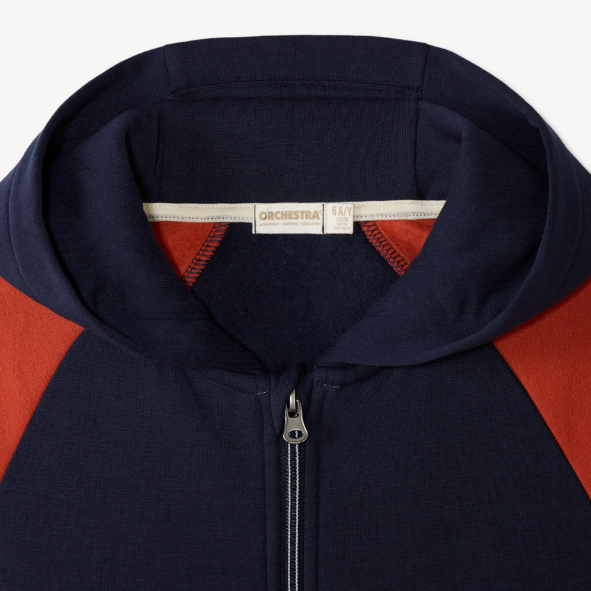 Gilet à capuche à zip et contrasté garçon 