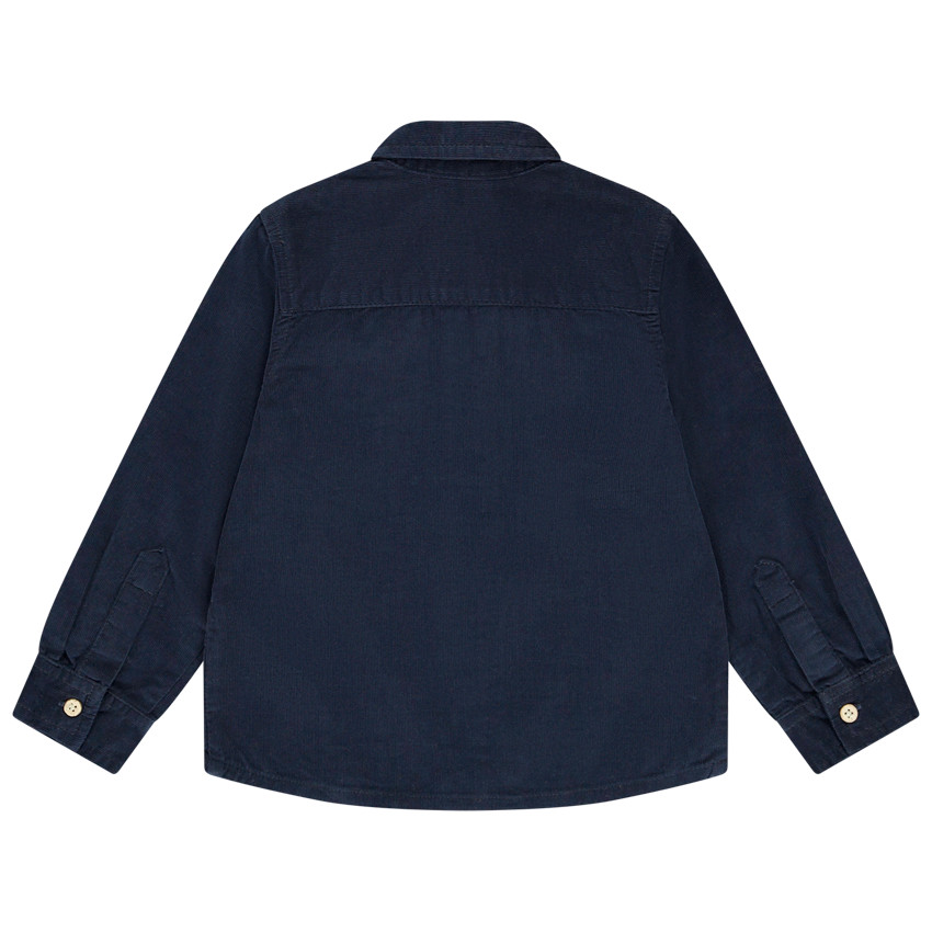 Chemise manches longues en velours avec double poches pour garçon 