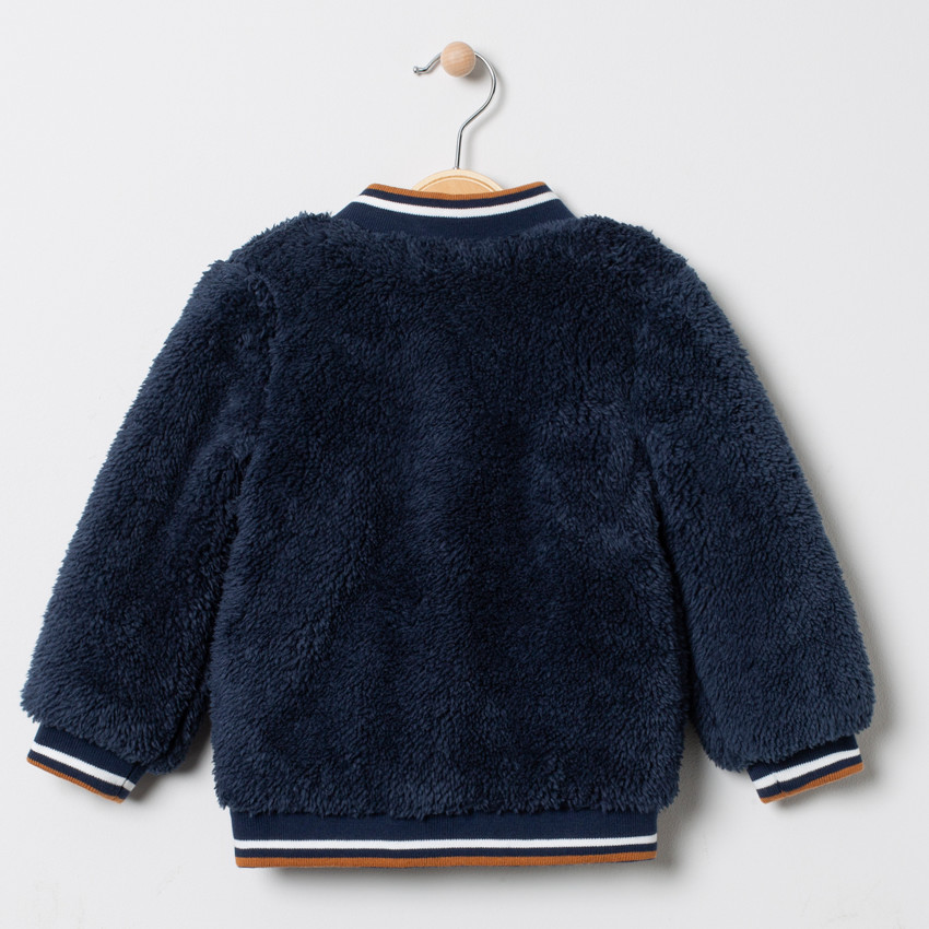 Veste en sherpa esprit teddy à badge patché 