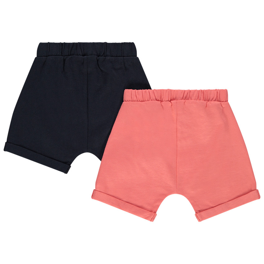 Lot de 2 bermudas en coton bio à détails en relief 