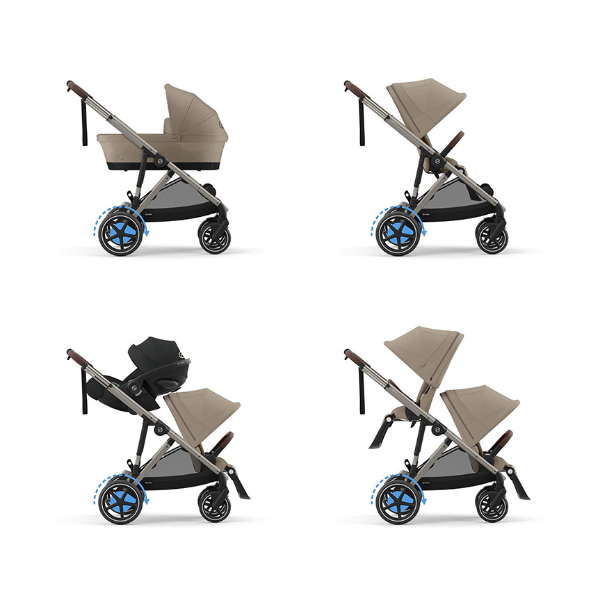 Poussette électrique avec panier e-Gazelle S taupe/almond beige 