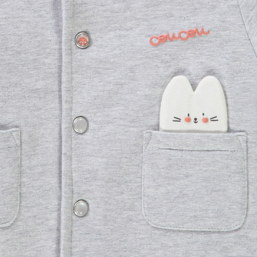 Gilet en molleton uni avec détails fantaisie pour bébé garçon 