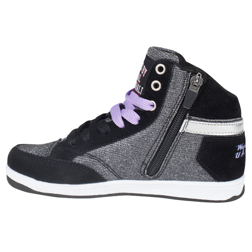 US Marshall Baskets montantes noires et argentées à lacets et zip du 36 au 38 