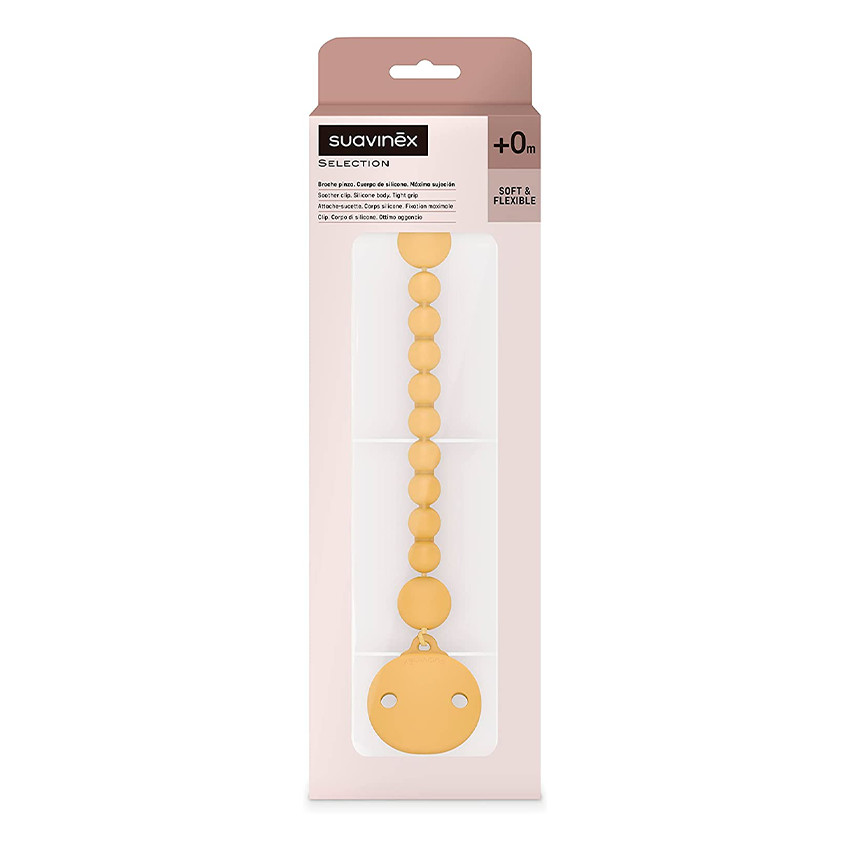 Attache-sucette Colour Essence en silicone Moutarde 