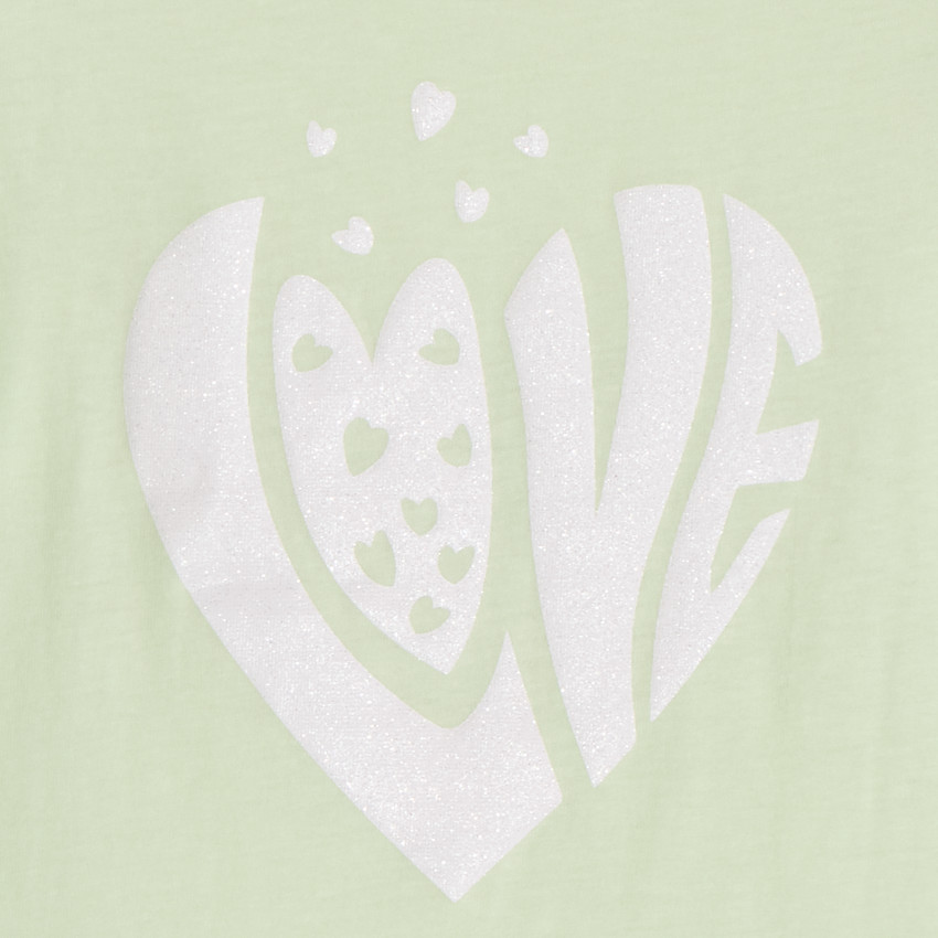 T-shirt manches courtes à print pailleté pour fille 