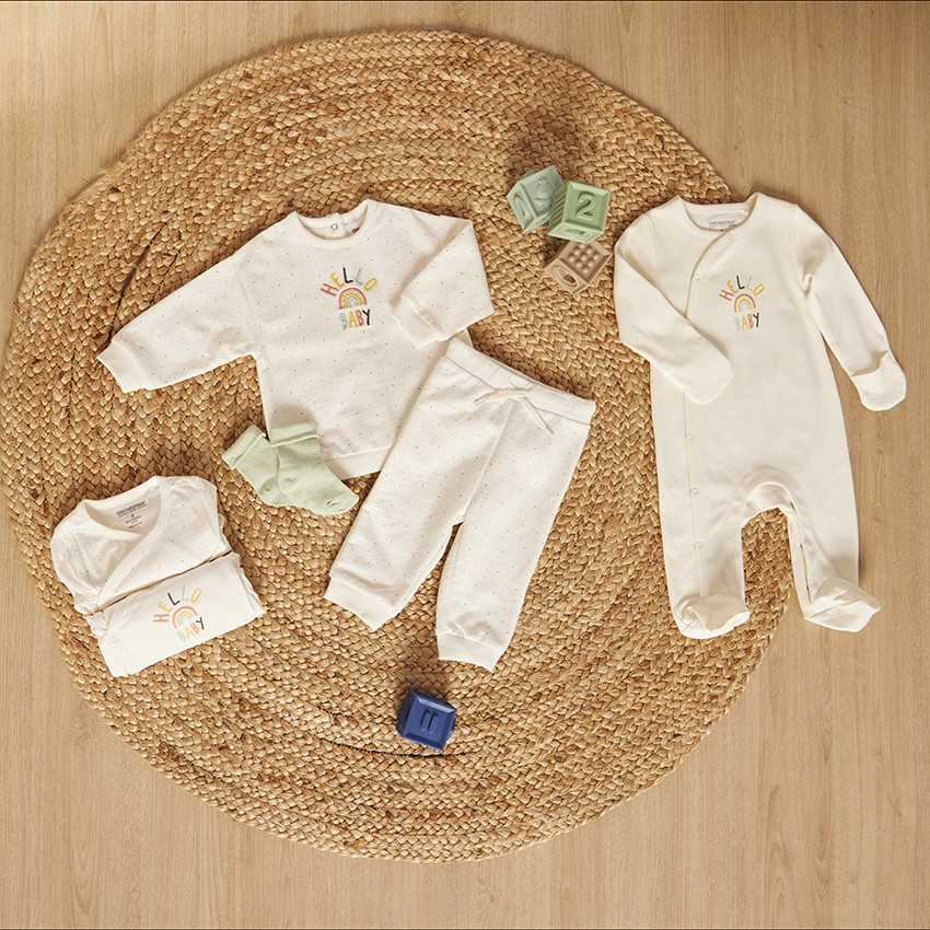 Lot de 2 bodies manches longues fantaisie pour bébé 