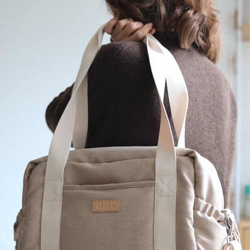 Sac à langer + tapis Paris Eco terre d'argile - Beige chiné (Béaba) - Image 2