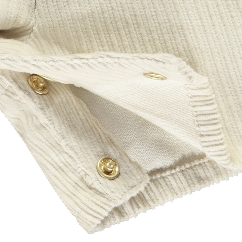 Salopette courte uni en velours pour bébé fille 