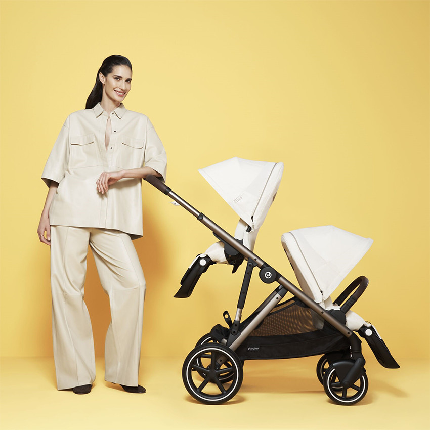 Poussette Gazelle S singel/double - Châssis Taupe / Siège Seashell Beige - Beige (Cybex) - Image 8