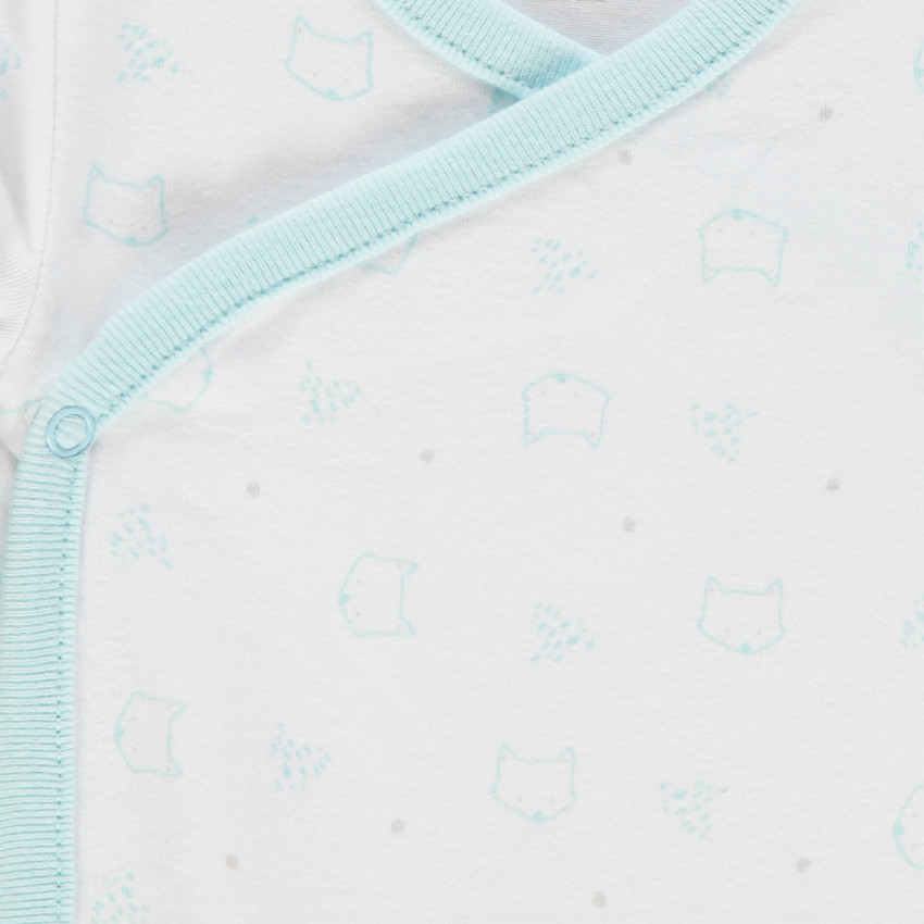Lot de 2 bodies manches longues en coton print chats pour bébé garçon 