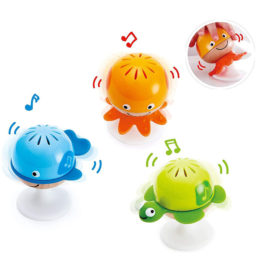 3 Hochets animaux marins avec ventouse 