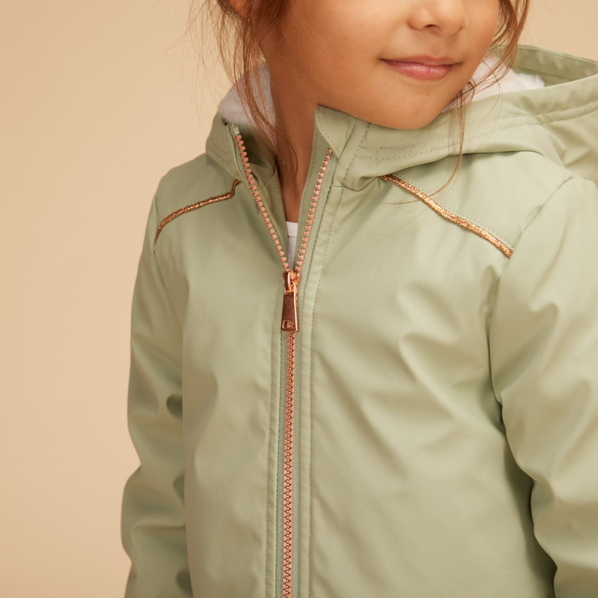 Parka gomme déperlante doublure sherpa pour fille 