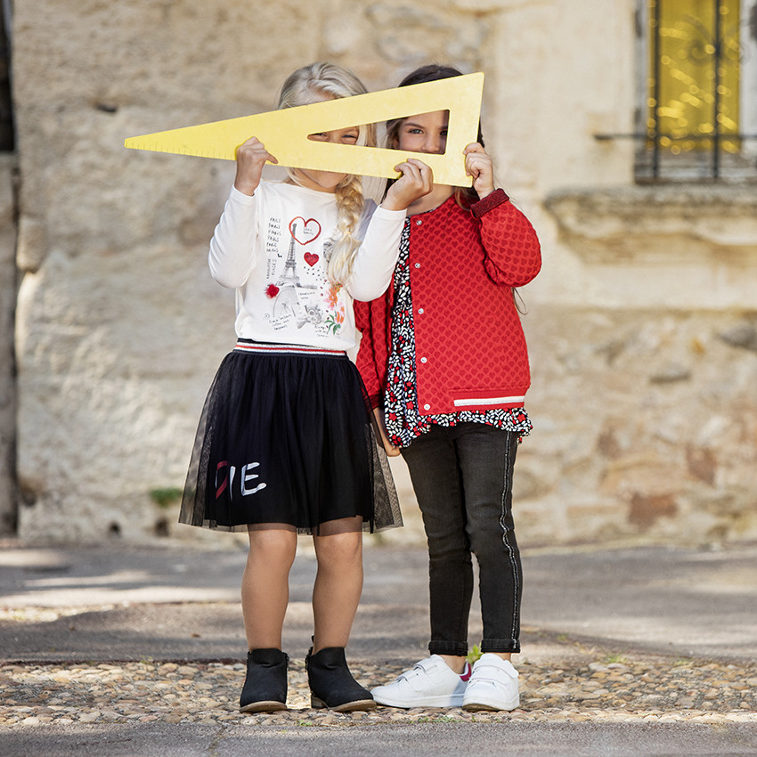 Jupe patineuse en tulle à taille brillante pour enfant fille 