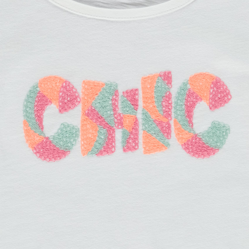 T-shirt manches courtes broderie Chic pour fille 