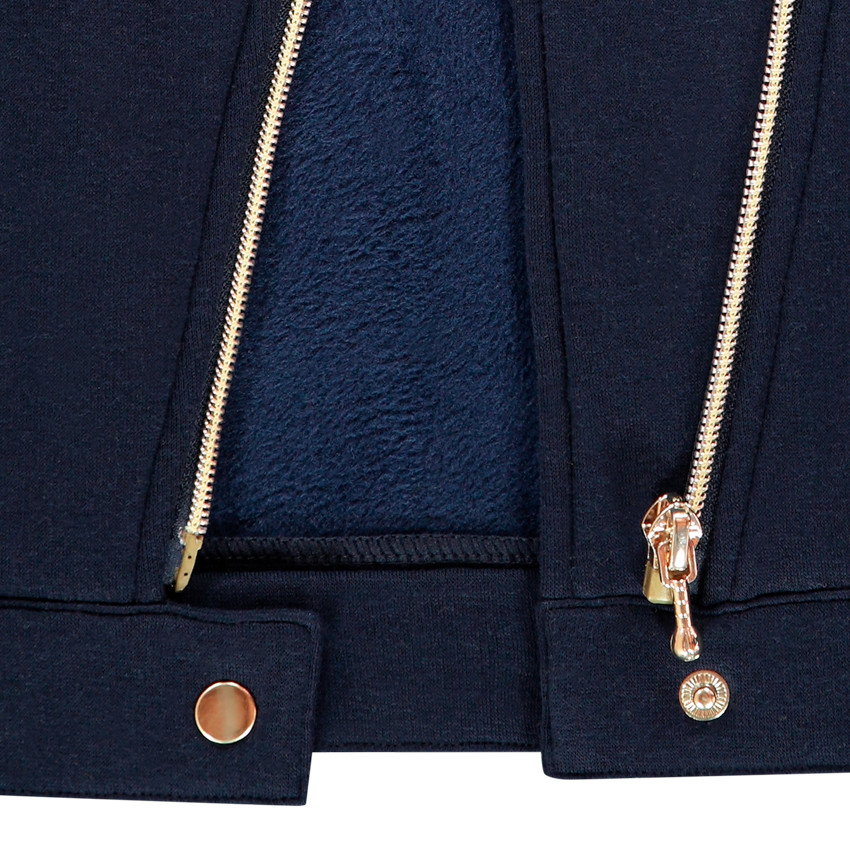 Perfecto bleu marine doublé sherpa pour enfant fille 