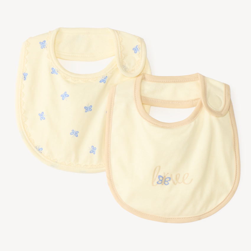 Lot de 2 bavoirs motifs papillons pour bébé fille