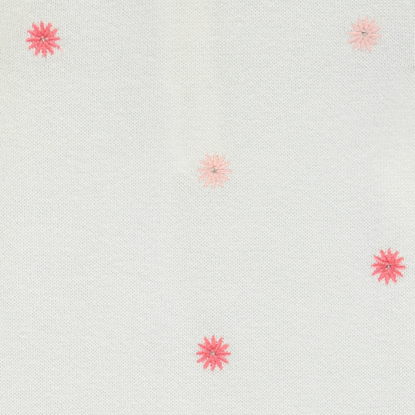Pull en tricot avec broderies fleurs et détails lurex pour bébé fille 