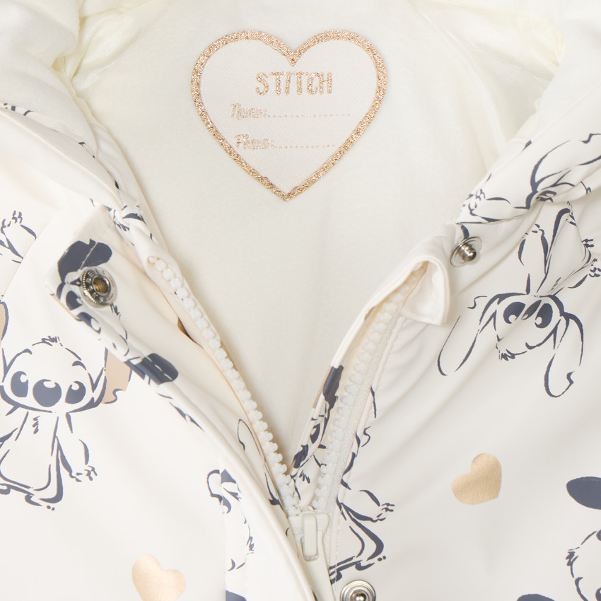 Parka à capuche fille imprimé Stitch Disney 
