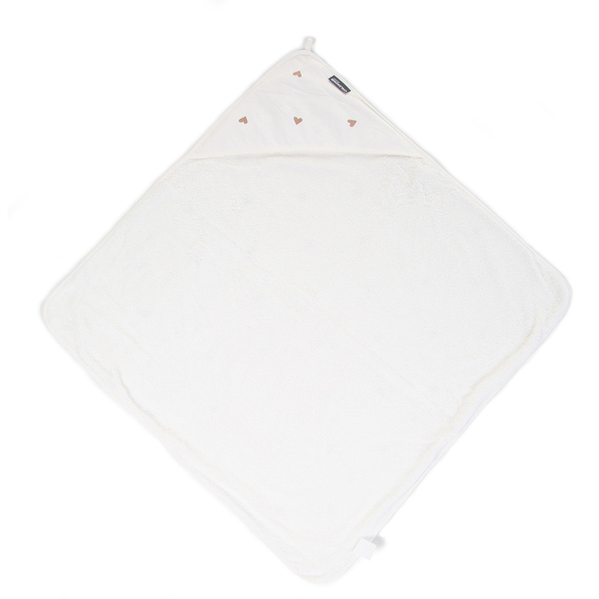 Set de bain avec cape à capuche + gant 80 x 80 cm - Coeur  