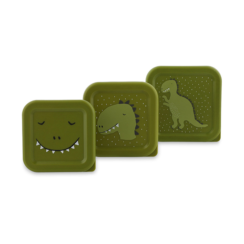 Lot de 3 lunchbox gigognes Mr. Dino vert 