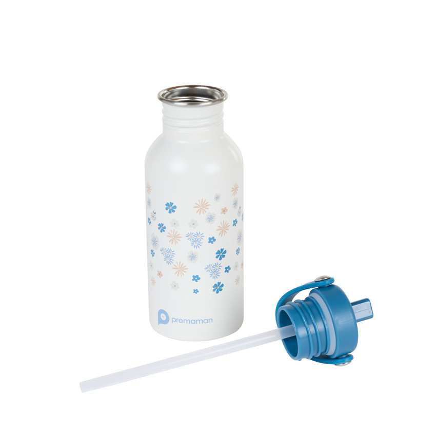 Gourde en inox avec Paille Tiny Flowers - 500 ml 