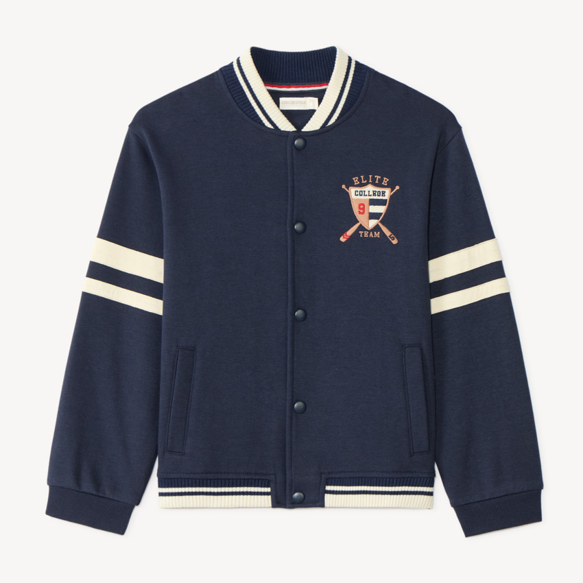 Gilet teddy garçon en molleton avec broderie fantaisie