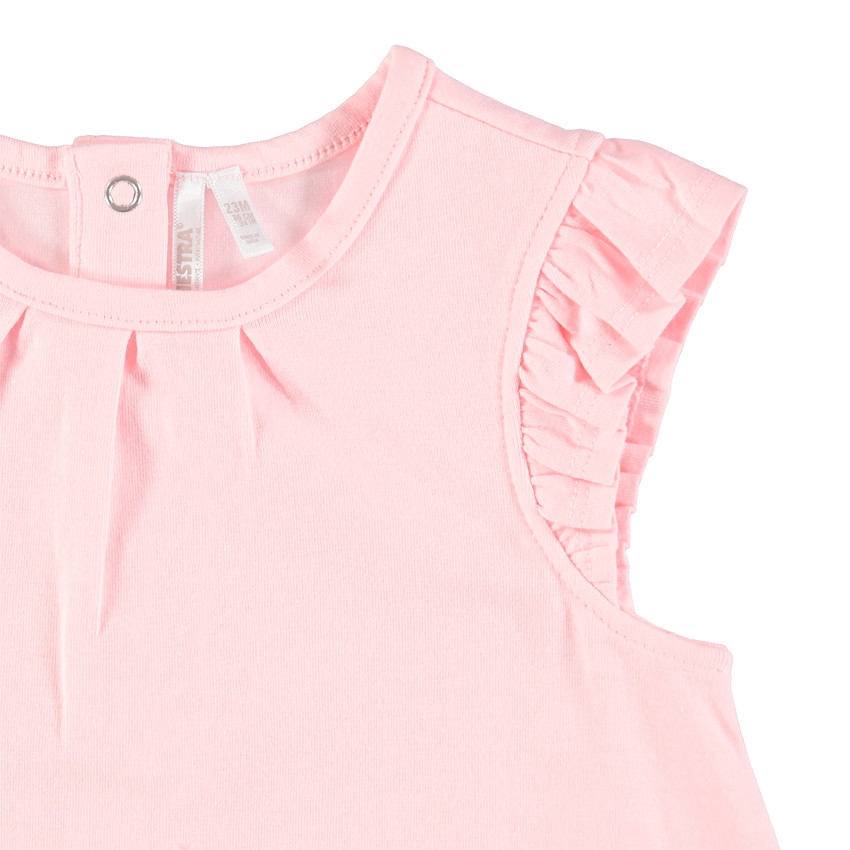 Combinaison courte en coton et manches volantées pour bébé fille 