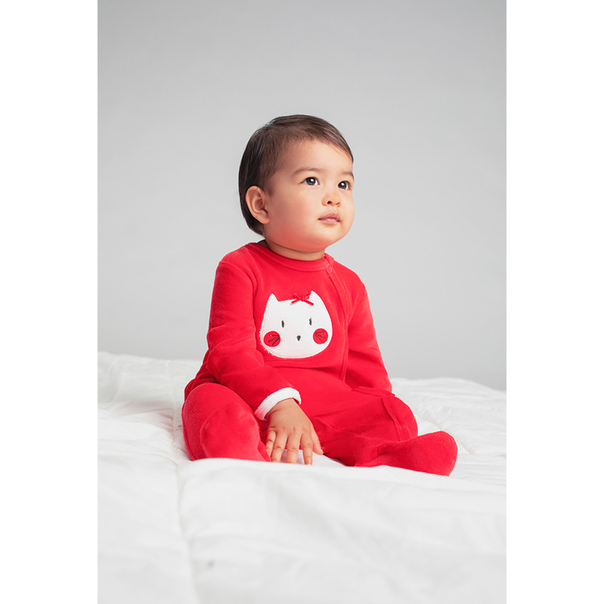 Lot de 2 dors-bien en velours uni / imprimé avec motif chats 