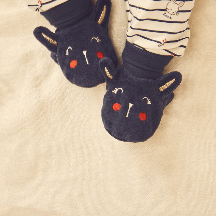 Chaussons en velours lapin pour bébé fille 