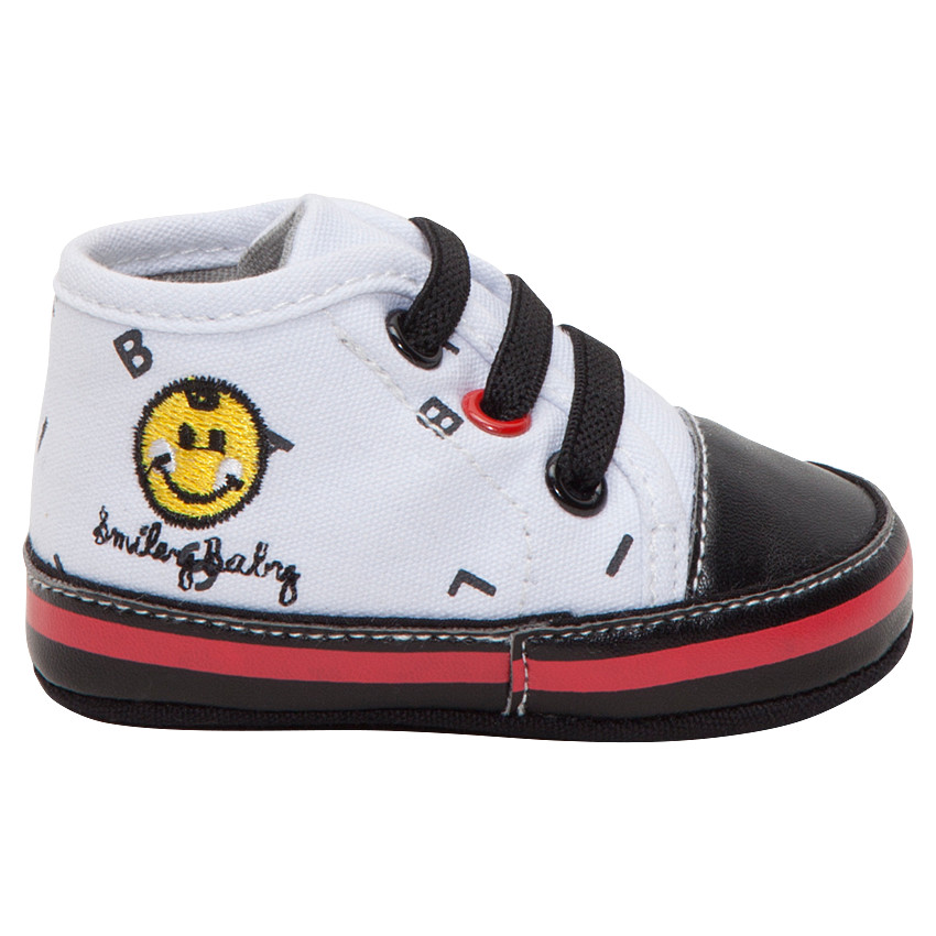 Baskets montantes en toile Smiley Baby 