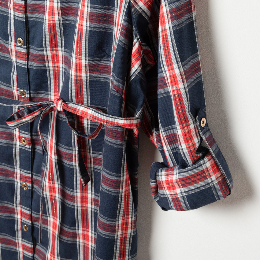 Robe chemise à carreaux pour enfant fille 