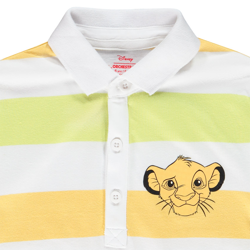 Polo manches courtes larges rayures print Le Roi Lion Disney pour garçon Main Polo manches courtes larges rayures print Le Roi Lion Disney pour garçon