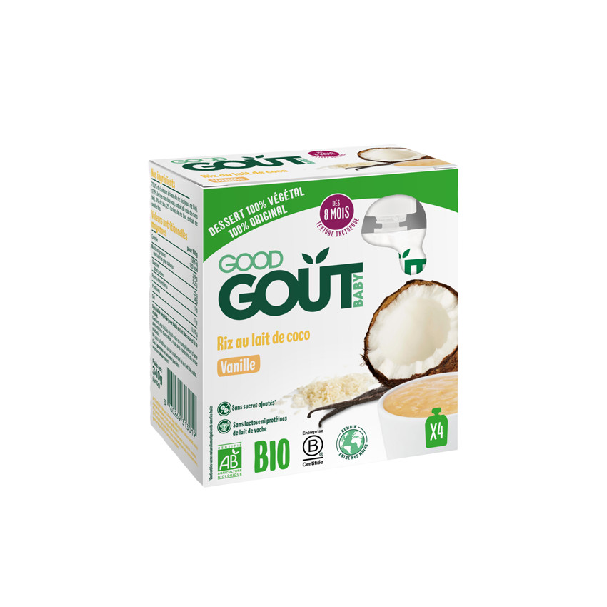 Gourde au riz lait de coco/vanille - 4 x 85g 
