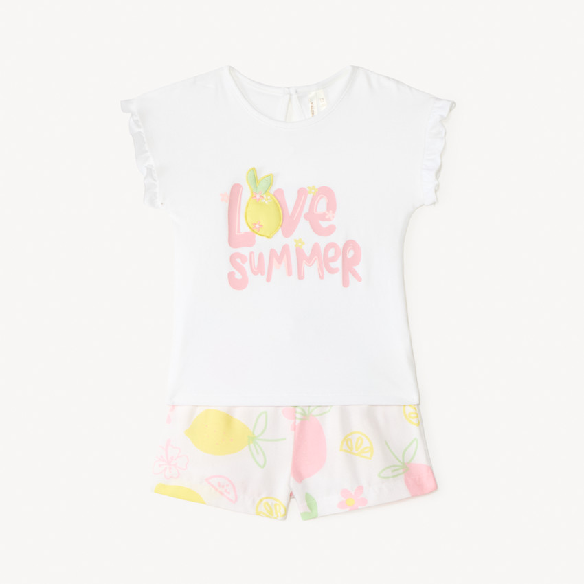 Ensemble 2 pièces t-shirt + short imprimé fruité pour bébé fille
