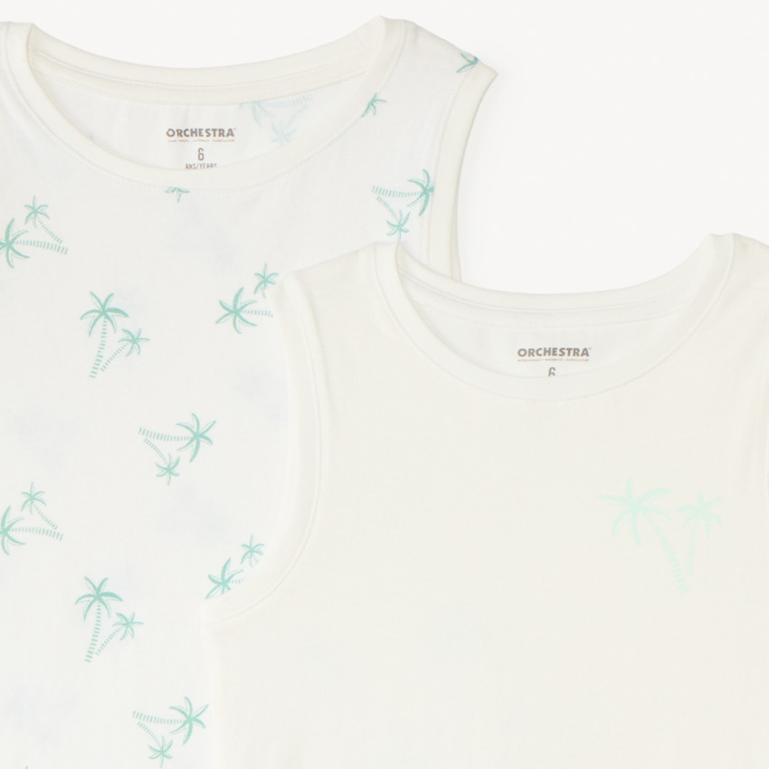 Lot de 2 maillots de corps motifs palmier pour garçon 