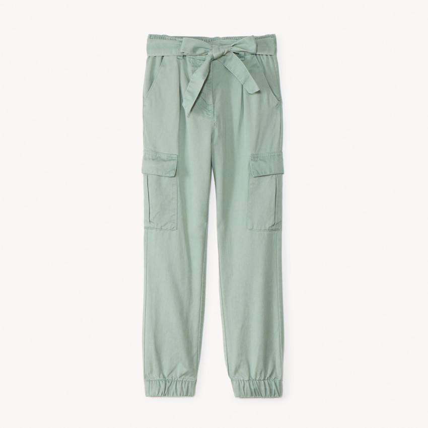 Pantalon cargo en twill avec ceinture pour fille