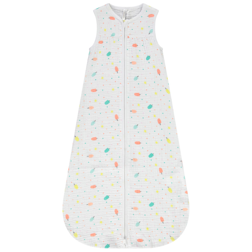 Gigoteuse sans manches en triple gaze de coton pour bébé fille