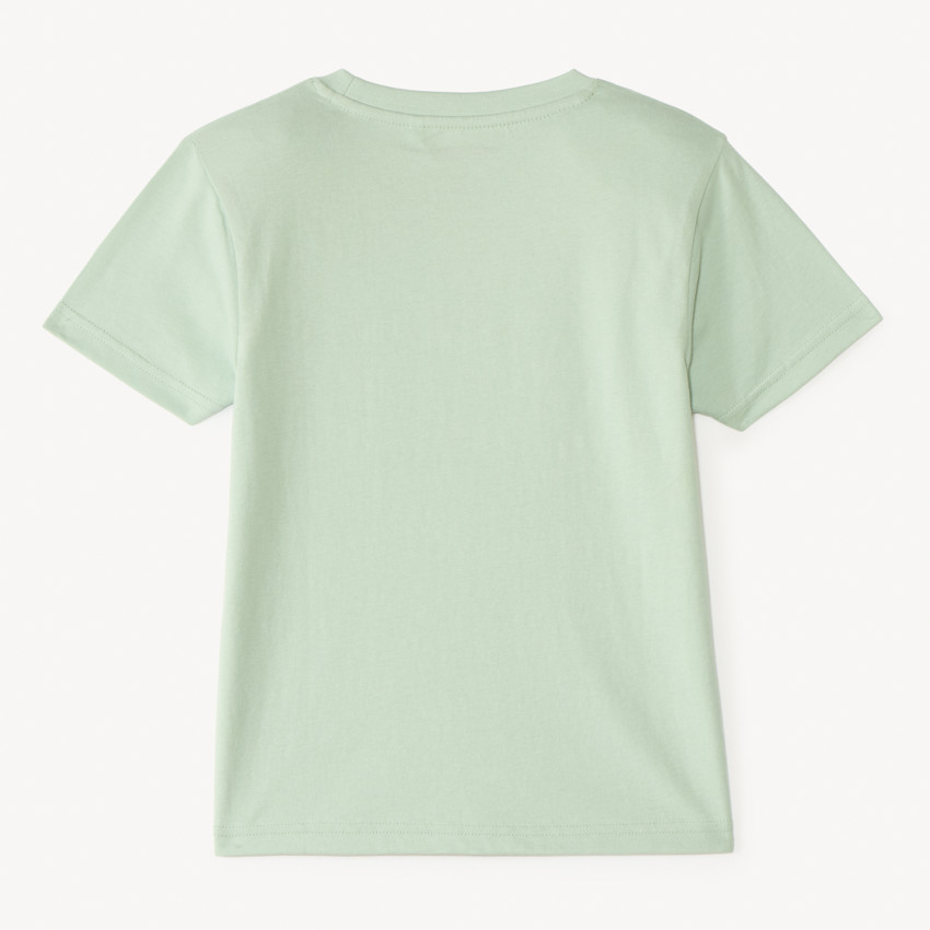 T-shirt manches courtes uni print et broderie estival fantaisie pour garçon 