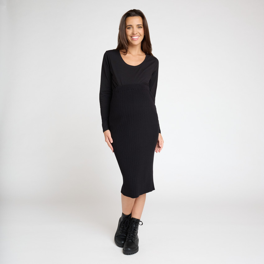 Jupe longue moulante à fente pour femme 