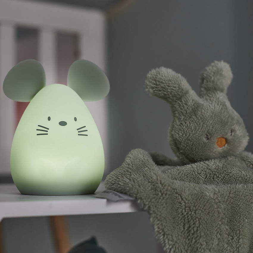 Veilleuse souris en silicone vert 