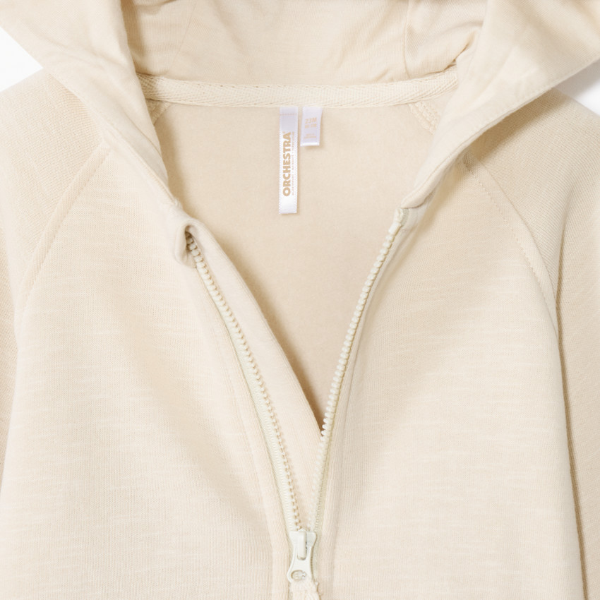 Gilet molleton uni à capuche ourson pour bébé garçon 