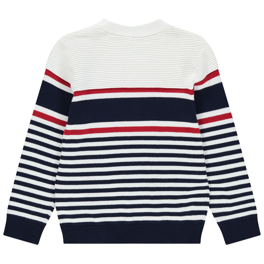 Pull en tricot ottoman à bandes contrastées 