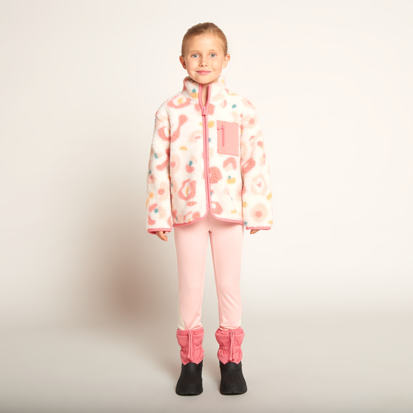 Veste en sherpa moutonnée fantaisie arty pour fille  