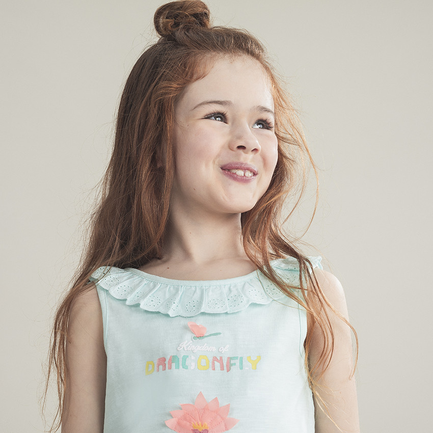 Débardeur en jersey à décolleté au dos finition dentelle 