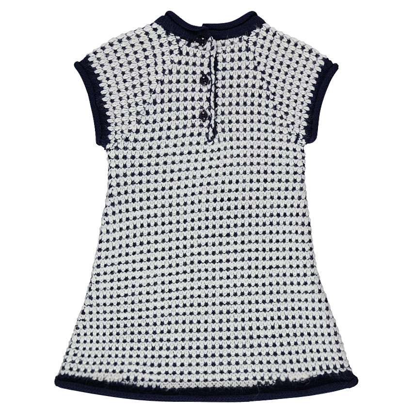 Robe en tricot effet nid d'abeille avec badge arc-en-ciel 